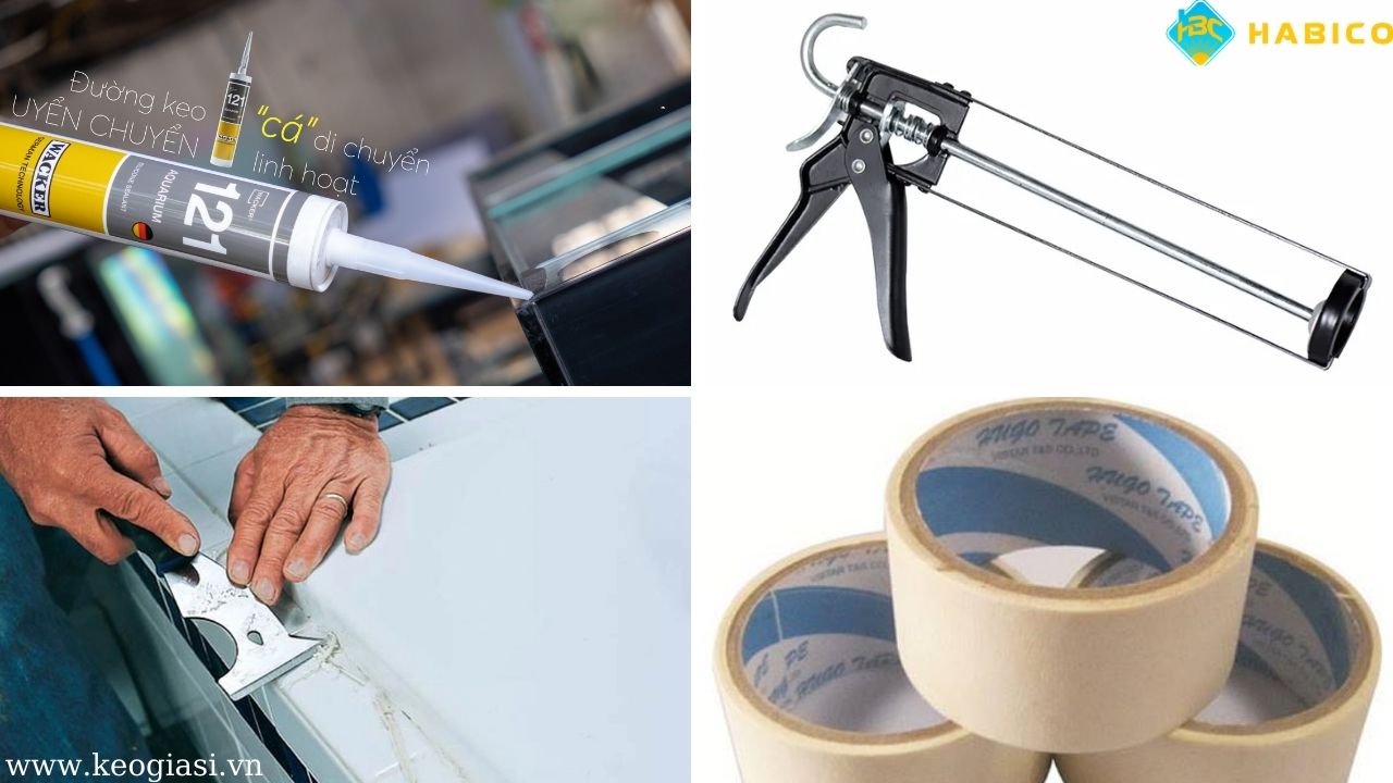 Các dụng cụ cần chuẩn bị trước khi dán hồ cá