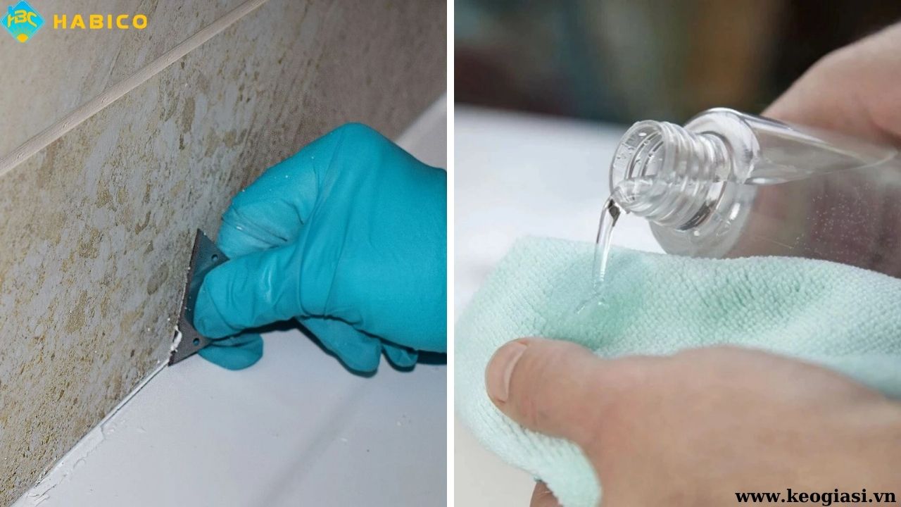 Cách tẩy keo silicone trên gạch hoặc đá