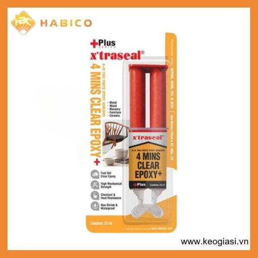 Keo AB Dán Đa Năng Xtraseal 4 Minutes Clear Epoxy+ Plus