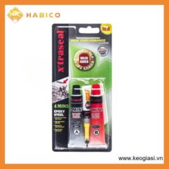 Keo Dán Thép AB Xtraseal 4 Minutes Epoxy Steel Hộp 2x17ml (2 tuýp)