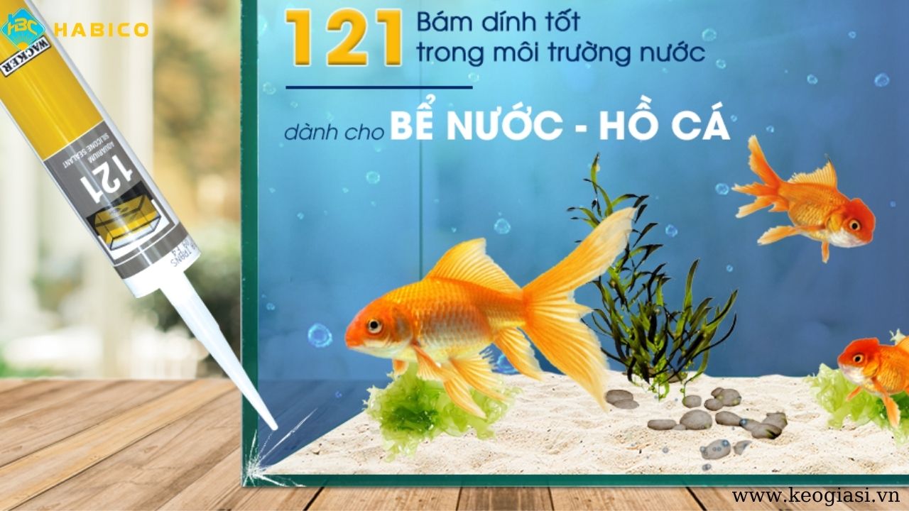 Keo Silicone Wacker 121 dành cho bể nước, hồ cá