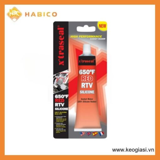 Keo Tạo Ron Gioăng Chịu Nhiệt Xtraseal 650F Red RTV Silicone Dạng Tuýp 32gr Đỏ