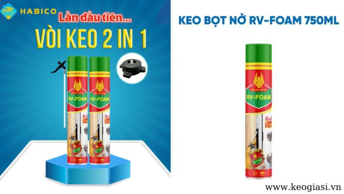 Keo bọt nở RV-Foam 2in1