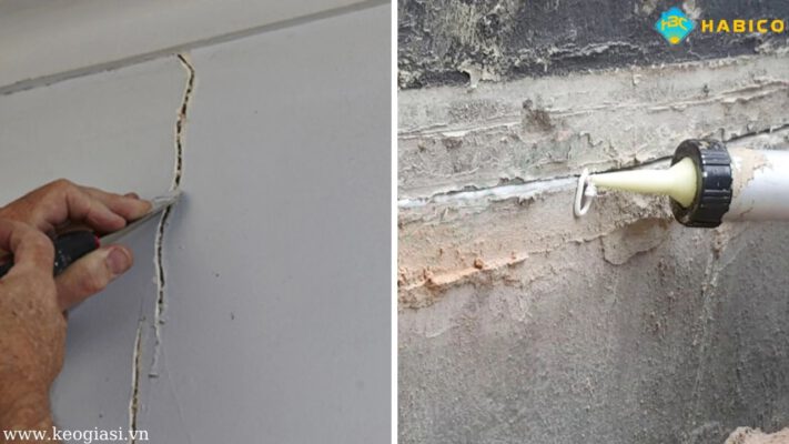Keo trám vết nứt tường
