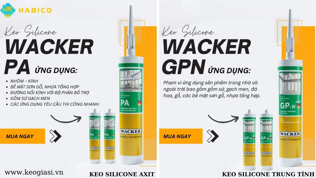 Phân loại keo silicone Wacker