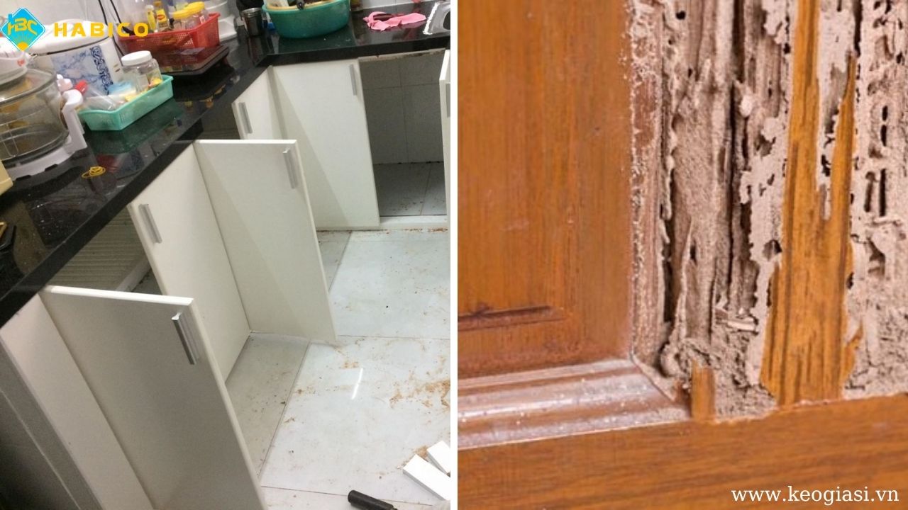 Kệ tủ gỗ bị hỏng